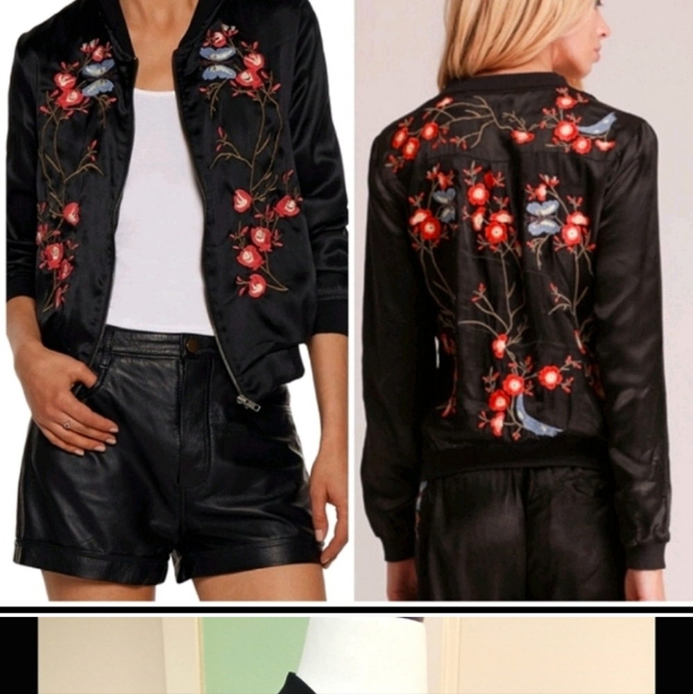 Walter Baker Embroidery Bomber Jacket